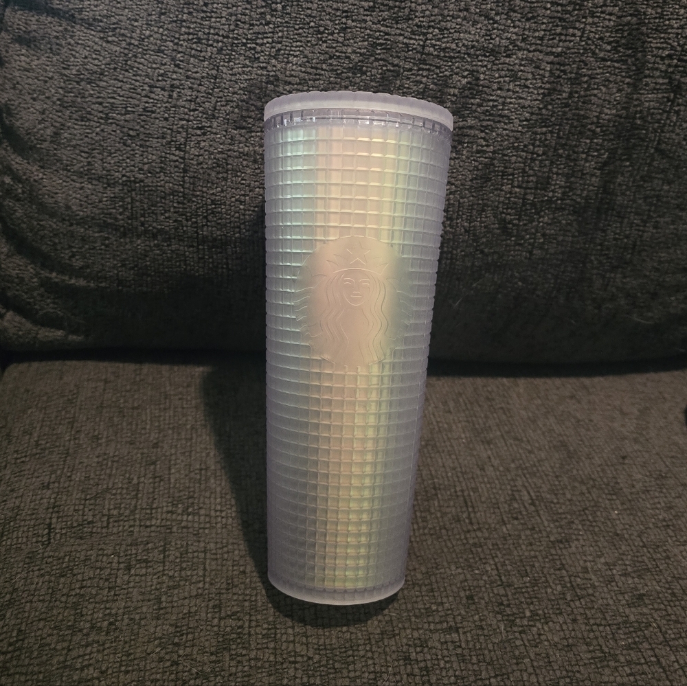 Starbucks | 2022 Iridescent Frost White Grid Tumbler